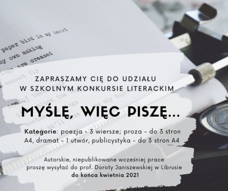 ''Myślę więc piszę'' - Konkurs z języka polskiego !
